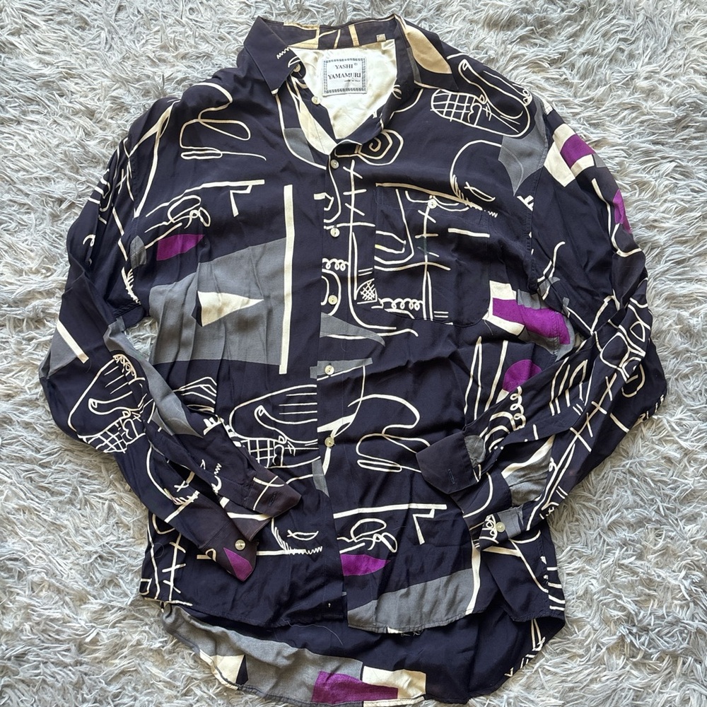 Abstract Patterned Button-Up Shirt - Picture 2 of 4